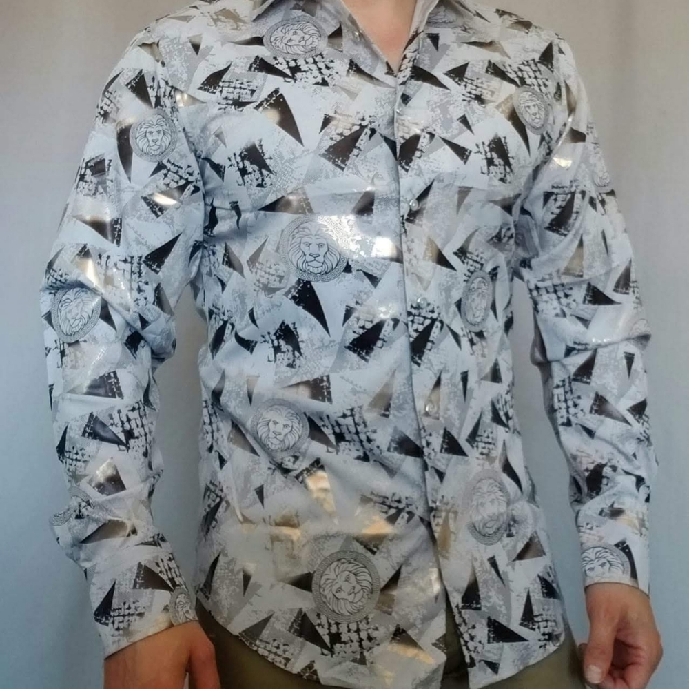 Metallic Lion Pattern Shirt - Picture 5 of 6
